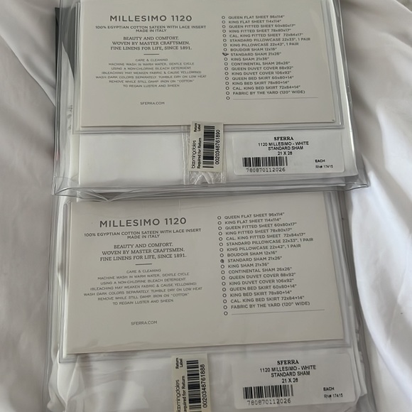 2 SFERRA STANDARD SHAMS BRAND NEW IN WHITE 21x26 - Picture 5 of 7